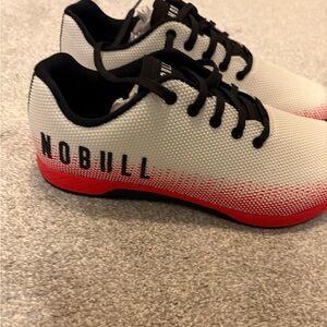NOBULL White and Red Gradient Trainers